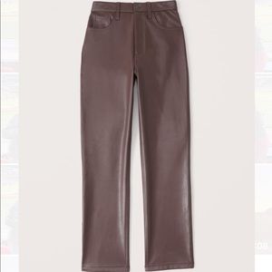 Vegan leather 90s straight pants